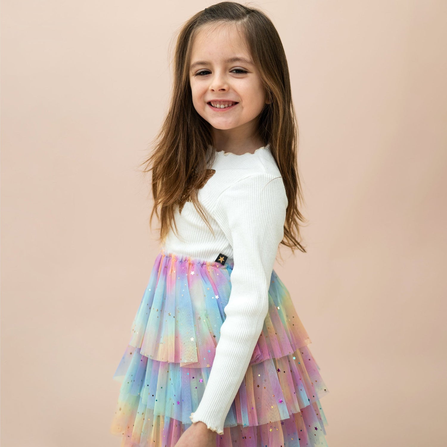 Petite Hailey Bow Layered Tutu Dress Petite Hailey