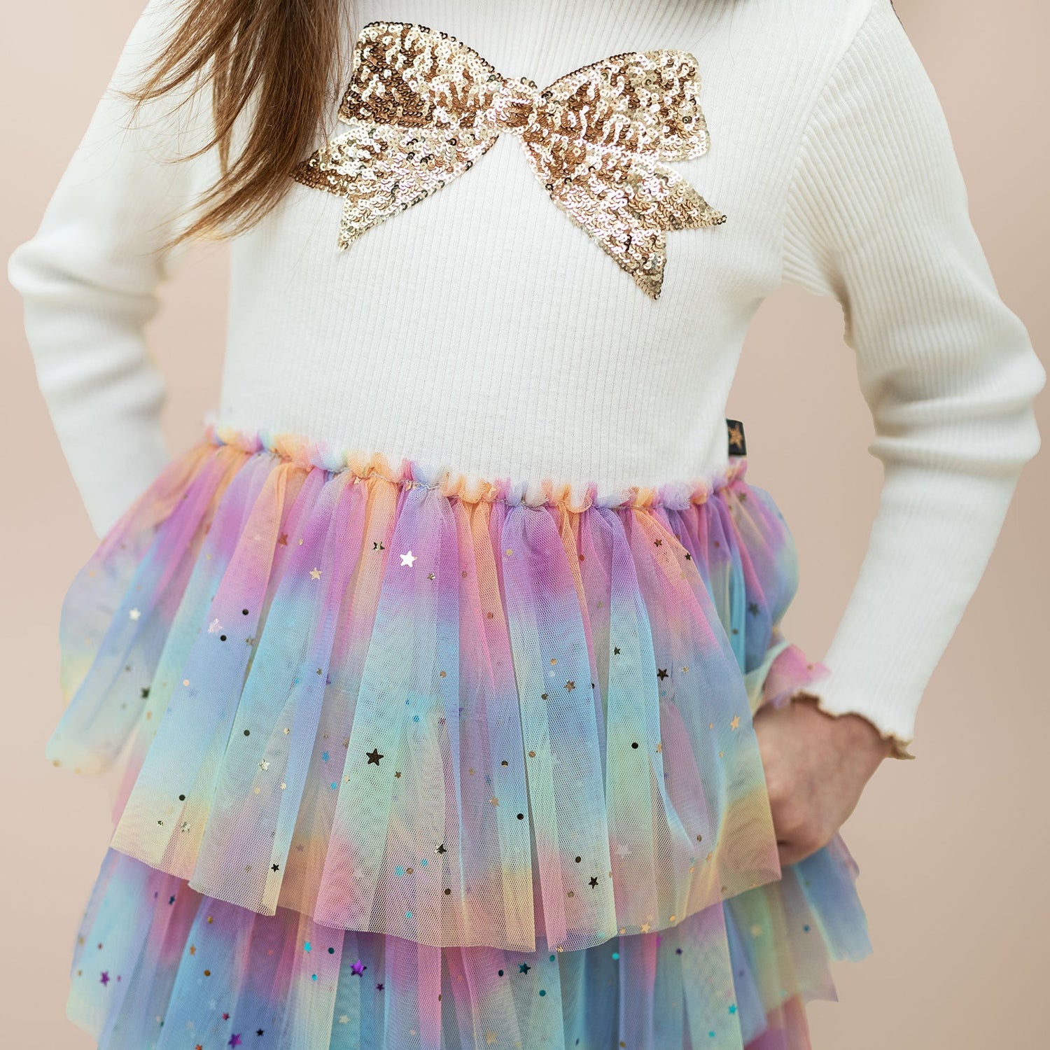 Petite Hailey Bow Layered Tutu Dress Petite Hailey