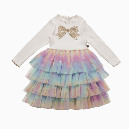 Petite Hailey Bow Layered Tutu Dress Petite Hailey