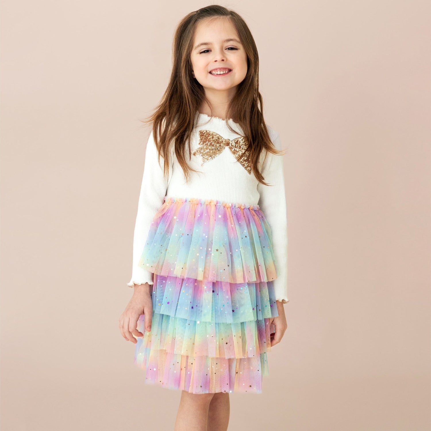 Petite Hailey Bow Layered Tutu Dress Petite Hailey