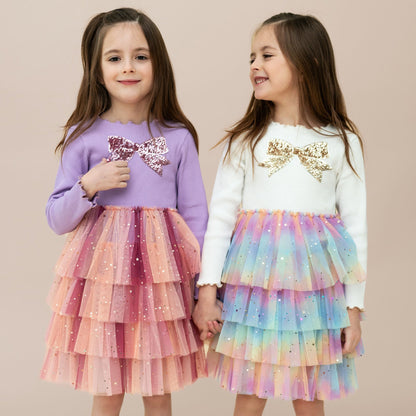 Petite Hailey Bow Layered Tutu Dress Petite Hailey