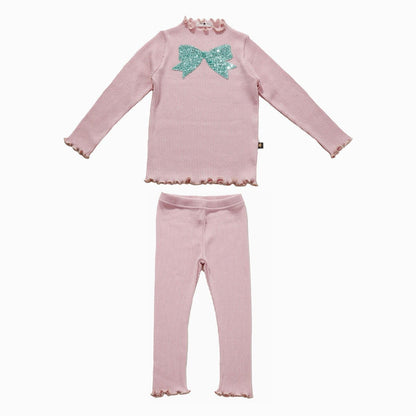 Petite Hailey Bow Metallic Set Petite Hailey