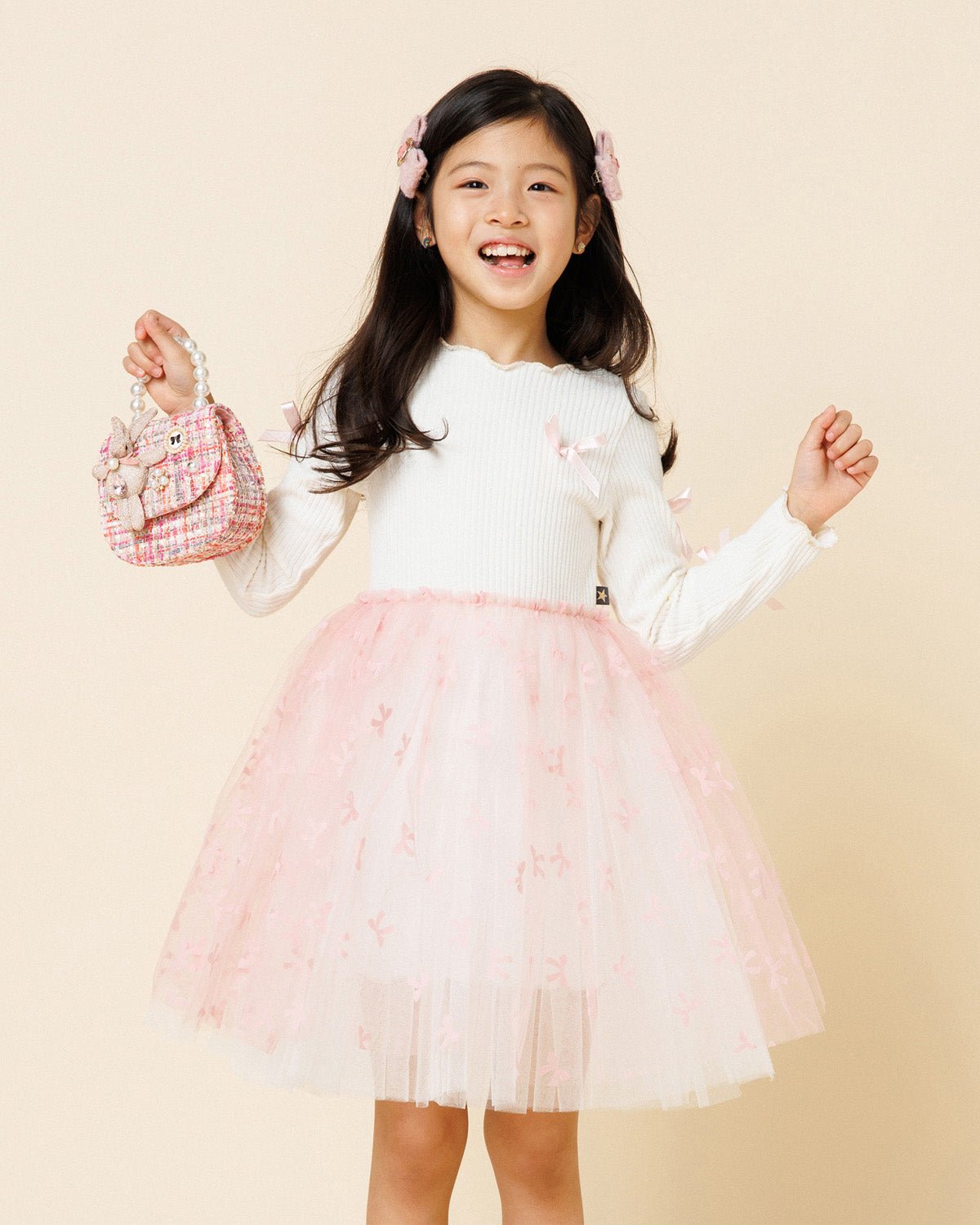 Petite Hailey Bow Ribbon Tutu Dress - Pink Petite Hailey