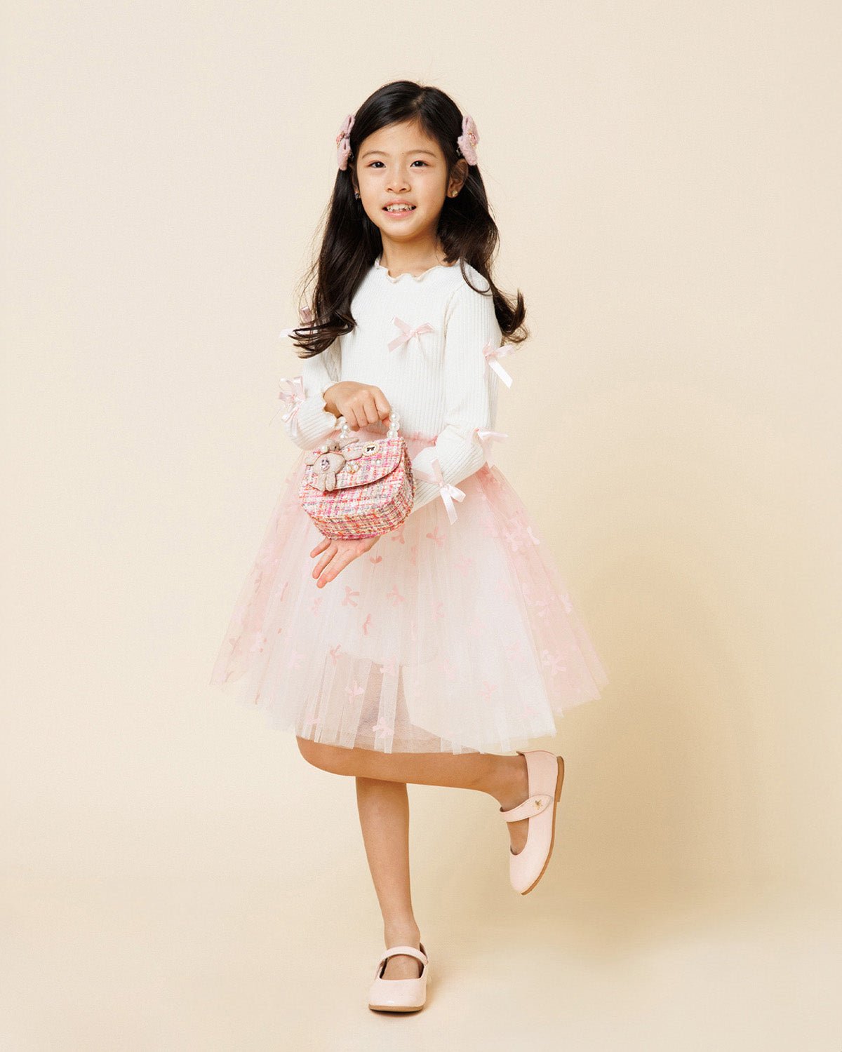 Petite Hailey Bow Ribbon Tutu Dress - Pink Petite Hailey