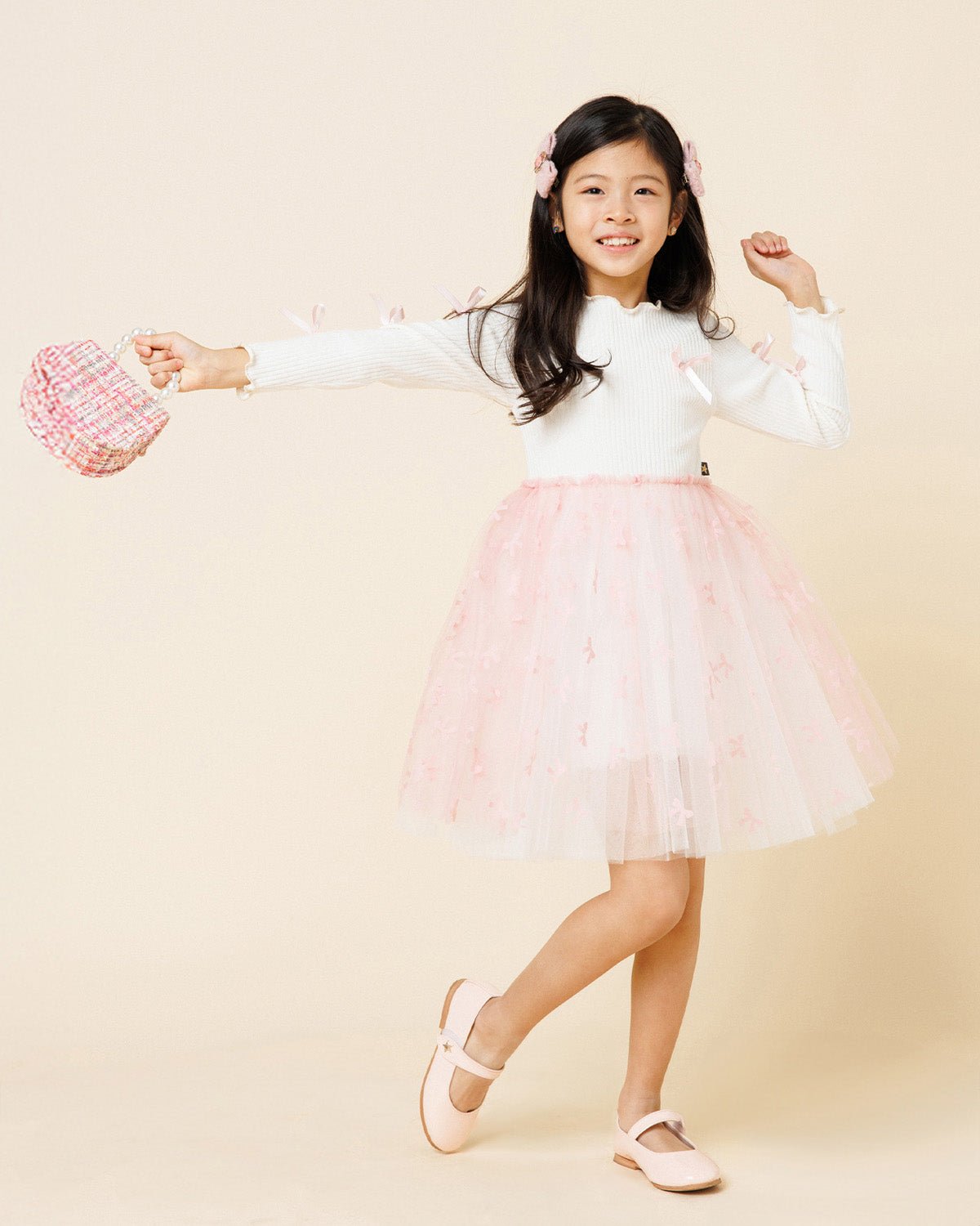 Petite Hailey Bow Ribbon Tutu Dress - Pink Petite Hailey