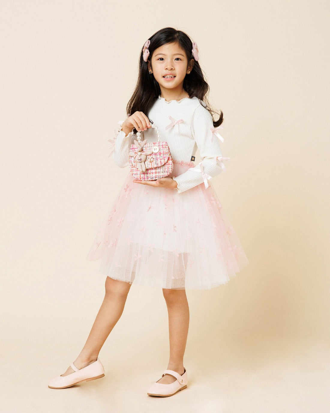 Petite Hailey Bow Ribbon Tutu Dress - Pink Petite Hailey