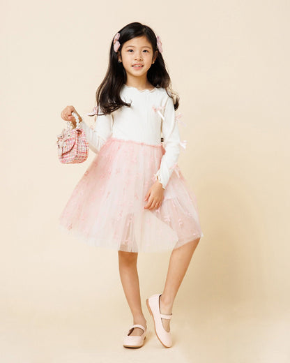 Petite Hailey Bow Ribbon Tutu Dress - Pink Petite Hailey