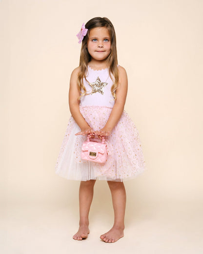 Petite Hailey Elodie Pink Tutu Dress with Gold Star Petite Hailey