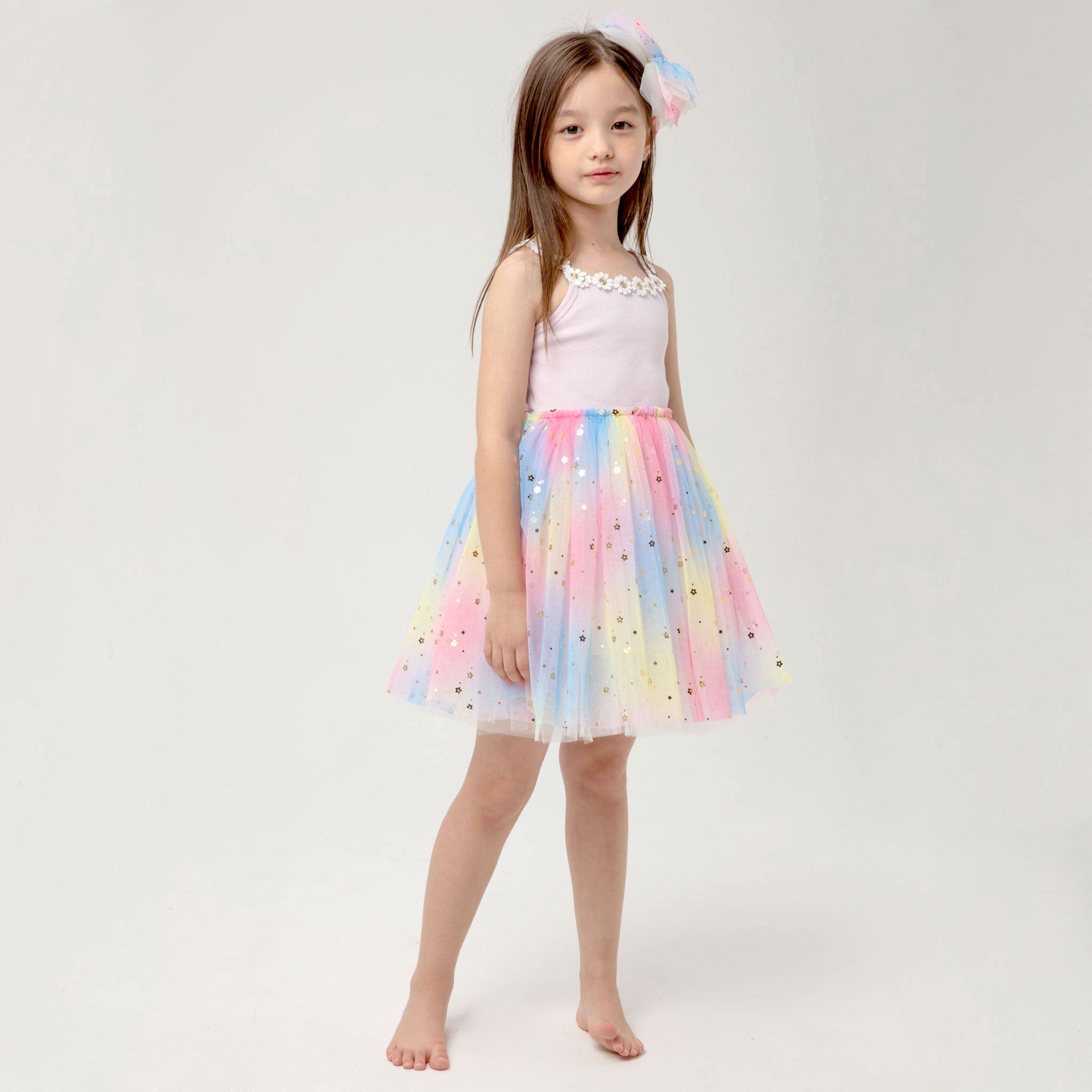Petite Hailey Flower Lace Tutu Dress - Purple Petite Hailey