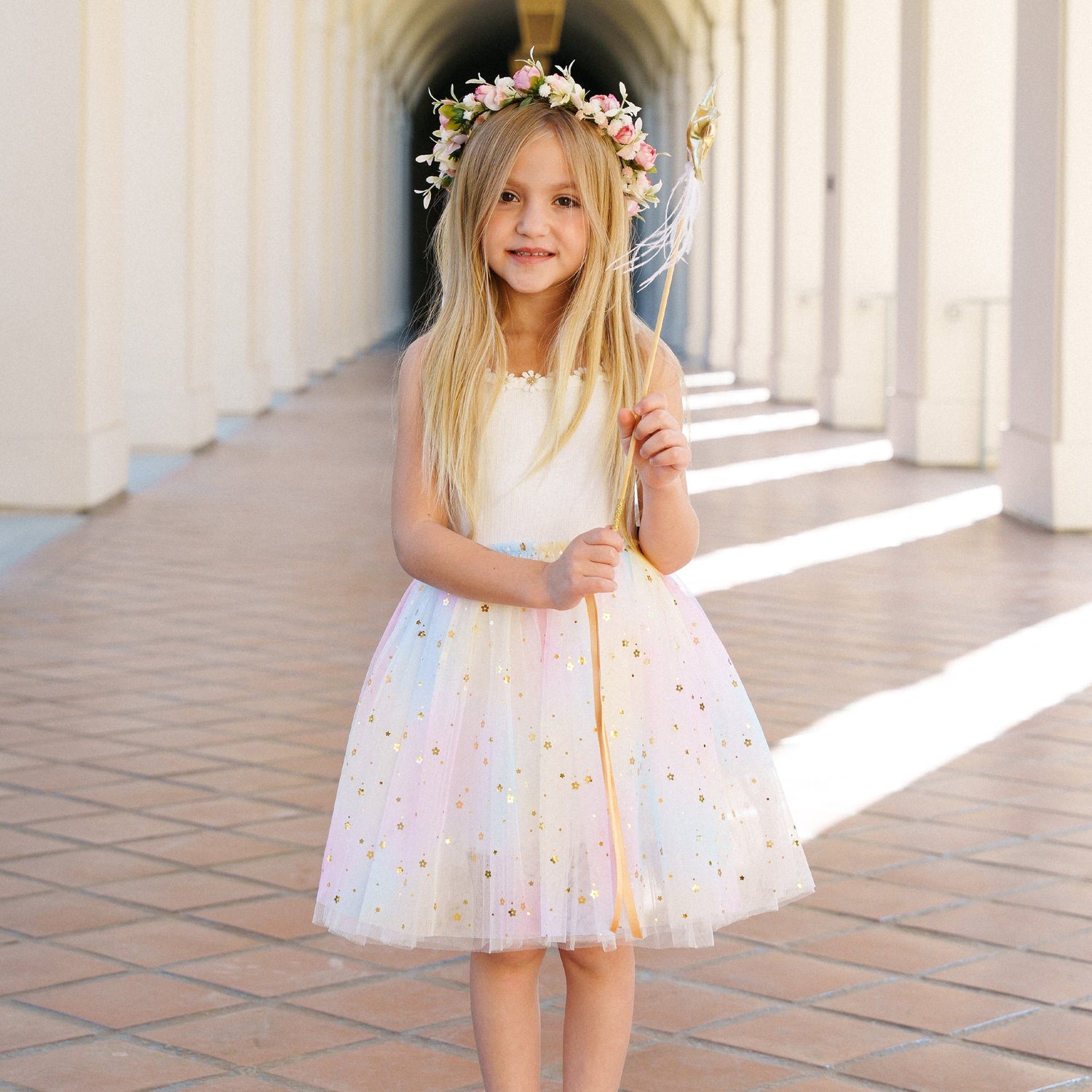 Petite Hailey Flower Lace Tutu Dress - White Petite Hailey