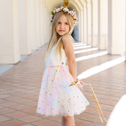 Petite Hailey Flower Lace Tutu Dress - White Petite Hailey