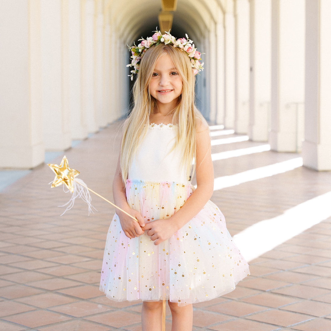 Petite Hailey Flower Lace Tutu Dress - White Petite Hailey