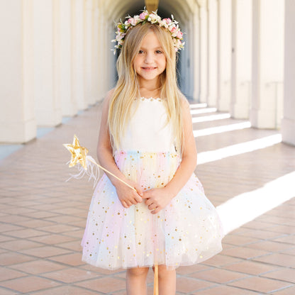 Petite Hailey Flower Lace Tutu Dress - White Petite Hailey