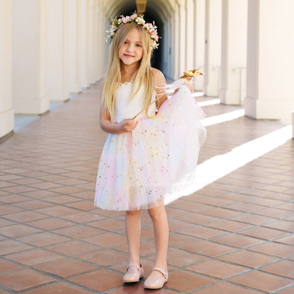 Petite Hailey Flower Lace Tutu Dress - White Petite Hailey