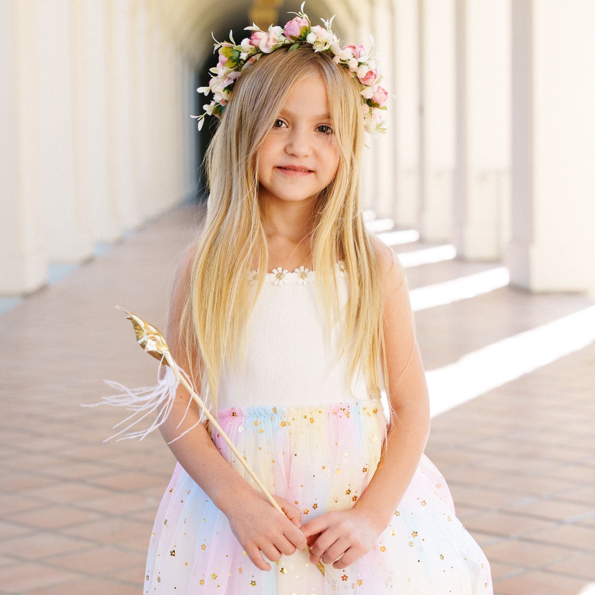 Petite Hailey Flower Lace Tutu Dress - White Petite Hailey