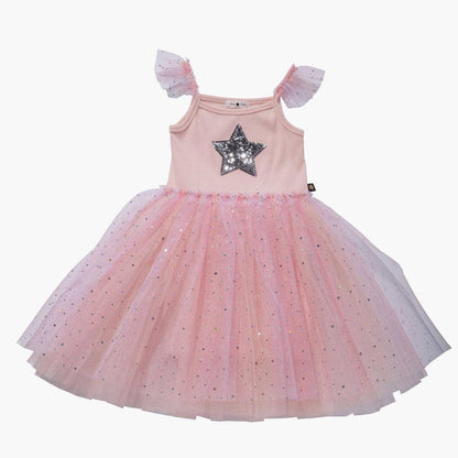 Petite Hailey - Frill Tutu Dress: Peach Petite Hailey