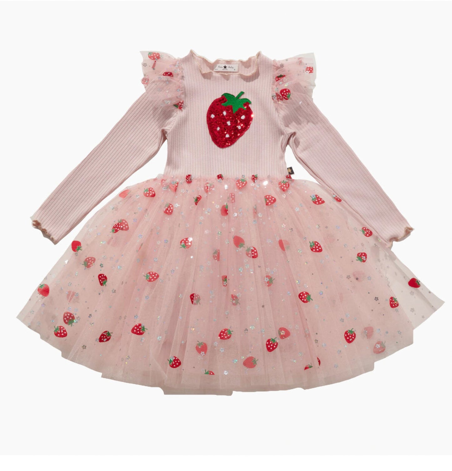 Petite Hailey Gia Frill Strawberry Tutu Dress - Peach Petite Hailey - enjoykidsus