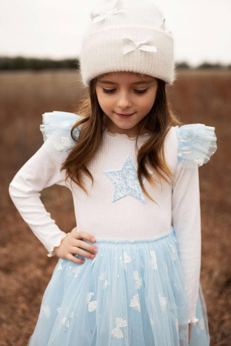 Petite Hailey - Gia Frill Tutu Dress: Sky Blue Petite Hailey