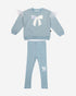 Petite Hailey Glitter Bow Frill Sweatshirt Set - Sky Blue Petite Hailey