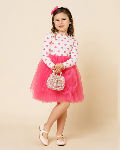 Petite Hailey Heart Tutu Dress - Pink Petite Hailey