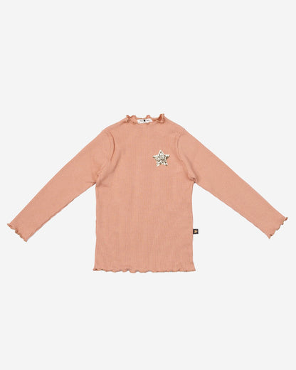 Petite Hailey Ribbed Star Patched Top Petite Hailey