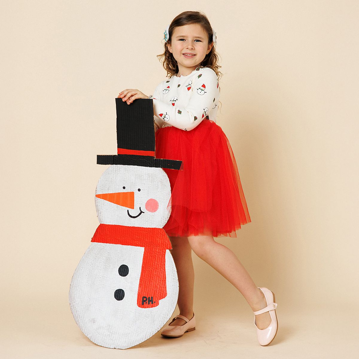 Petite Hailey Snowman Tutu Dress – Girls Christmas Holiday Petite Hailey