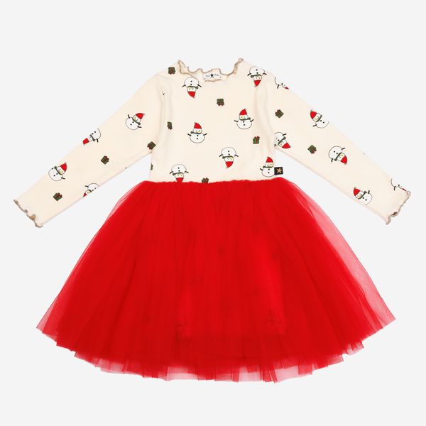 Petite Hailey Snowman Tutu Dress – Girls Christmas Holiday Petite Hailey