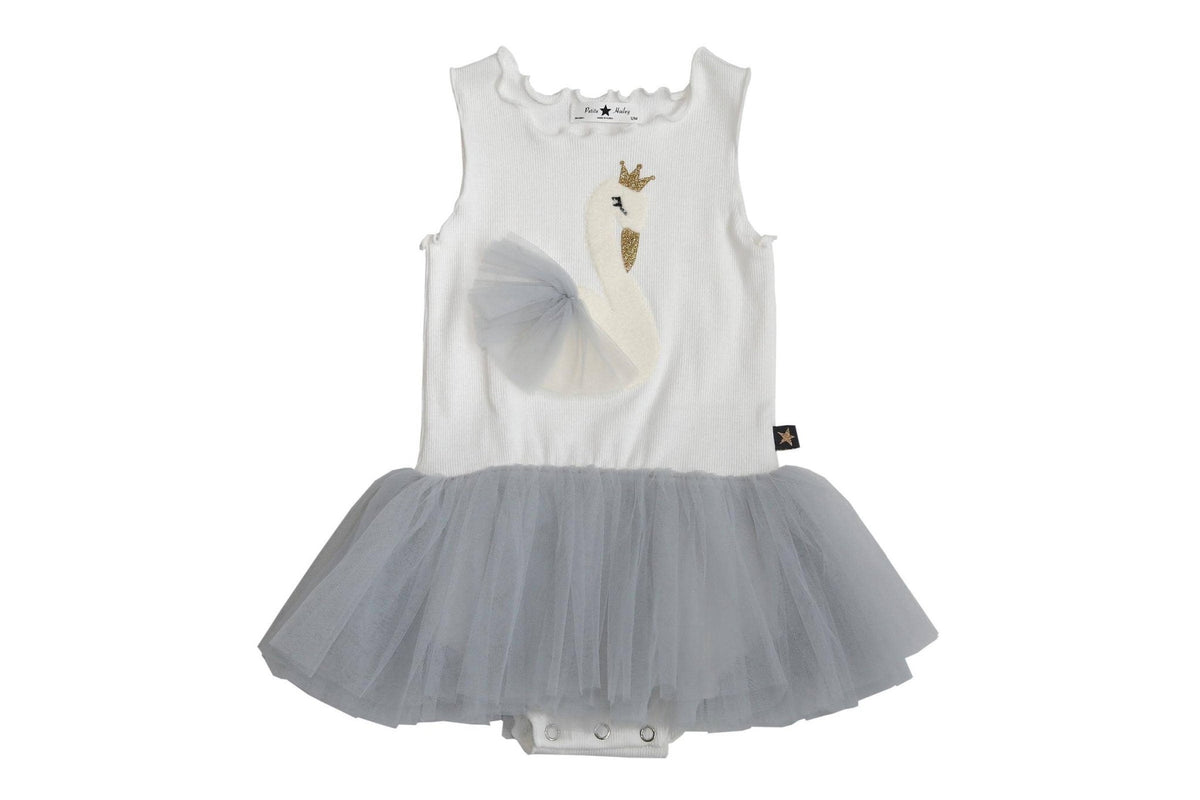 Petite Hailey - Swan Baby Tutu: White Petite Hailey