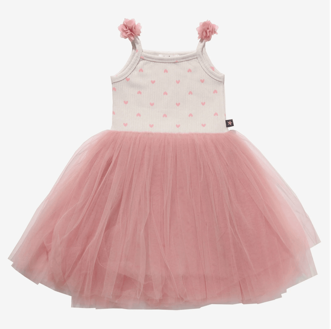 Petite Hailey Vintage Flower 6 Tutu Dress - Ivory Petite Hailey
