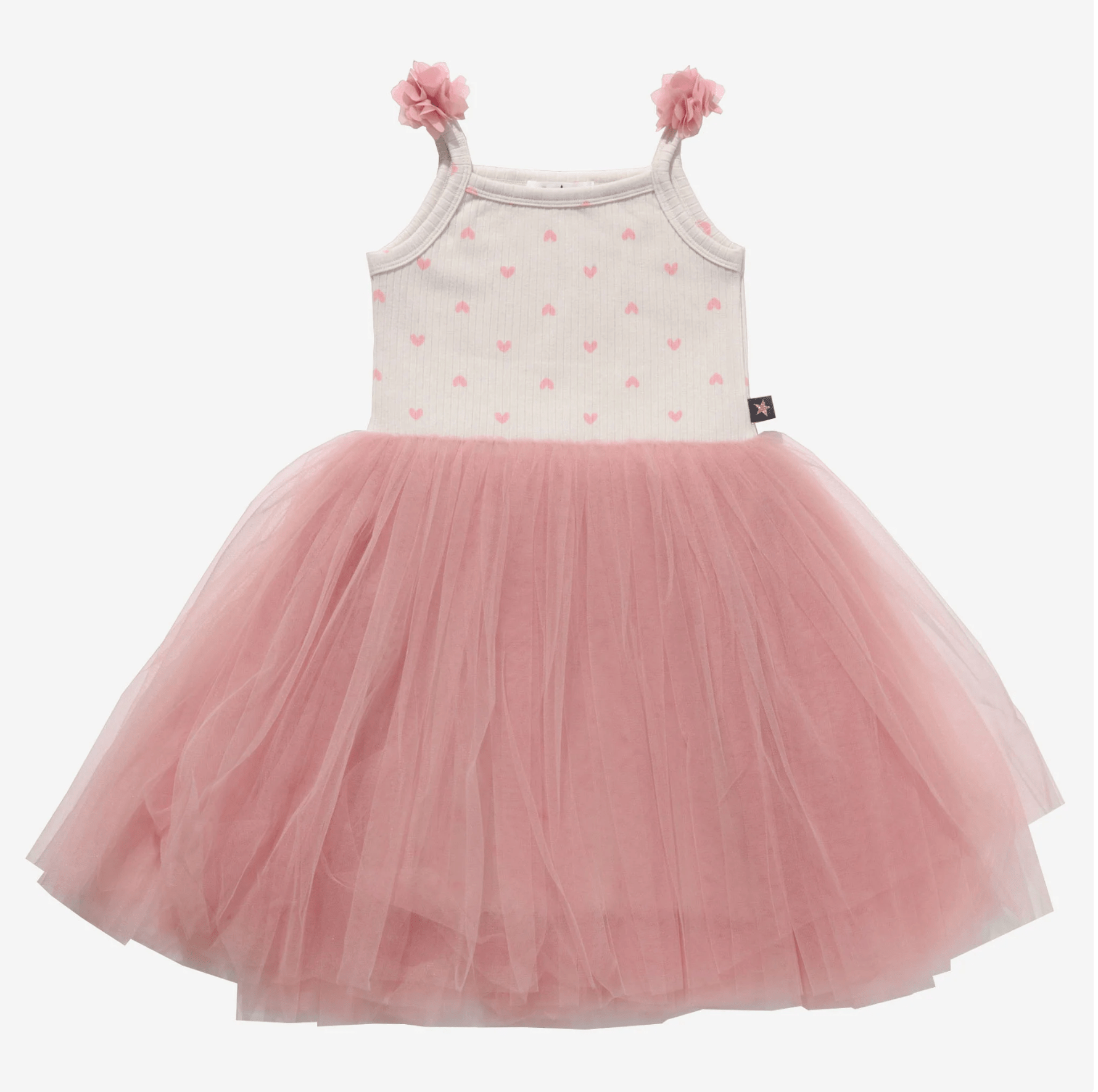 Petite Hailey Vintage Flower 6 Tutu Dress - Ivory Petite Hailey
