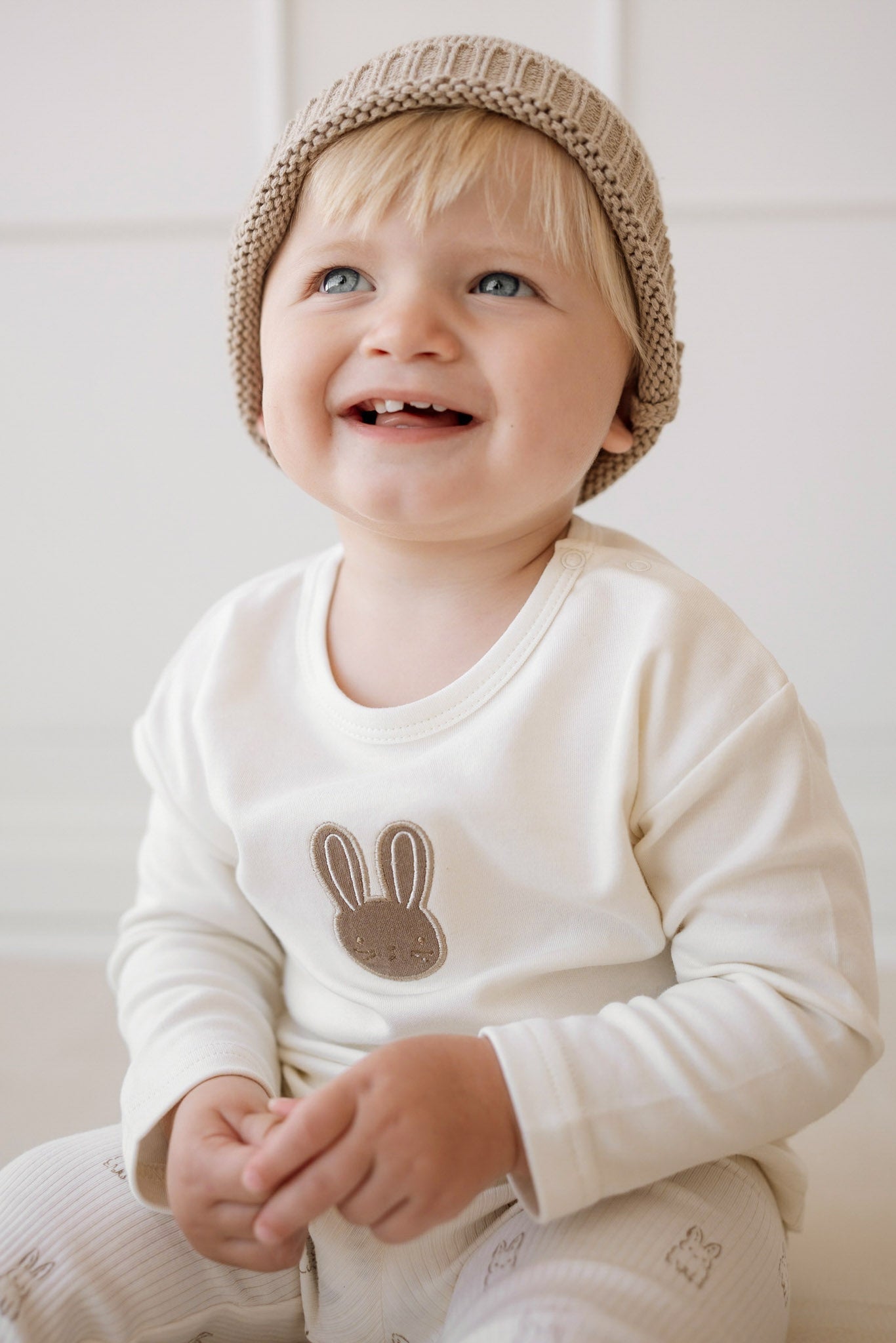 Pima Cotton Arnold Long Sleeve Top - Cloud Jamie Kay