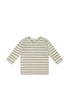 Pima Cotton Diego Long Sleeve Top - Cloud/Cashew Stripe Jamie Kay