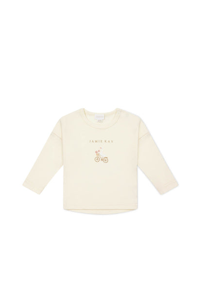 Pima Cotton Marley Long Sleeve Top - Gilly Parchment Jamie Kay - enjoykidsus