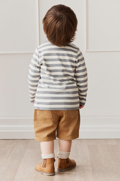 Pima Cotton Vinny Long Sleeve Top - Olive Stripe Jamie Kay - enjoykidsus