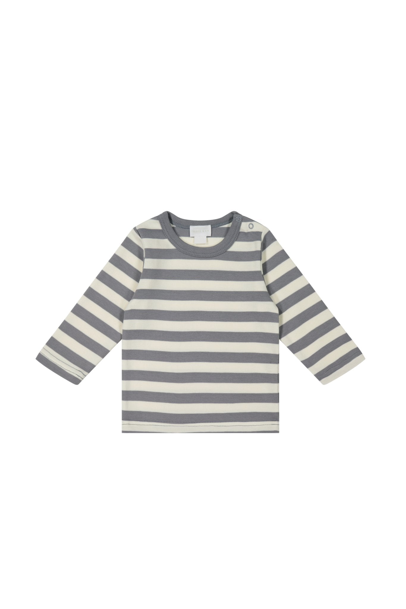 Pima Cotton Vinny Long Sleeve Top - Olive Stripe Jamie Kay