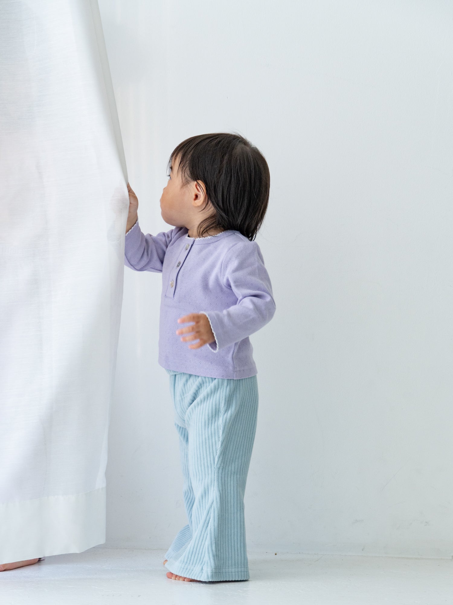 Pippi + Lotta Soft Velour Flare pants - Ice Blue Pippi + Lotta