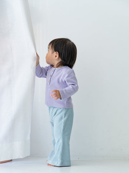 Pippi + Lotta Soft Velour Flare pants - Ice Blue Pippi + Lotta