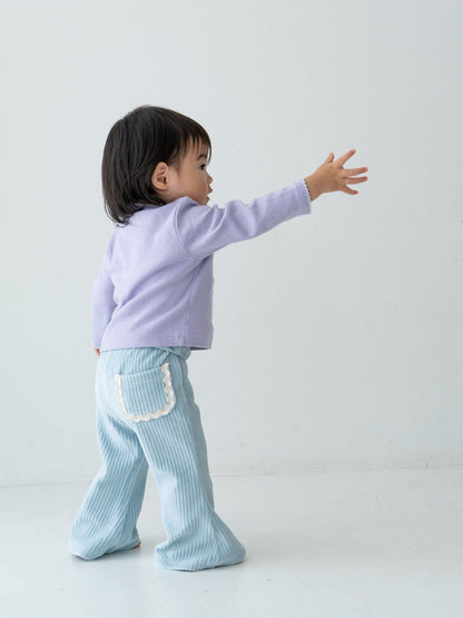 Pippi + Lotta Soft Velour Flare pants - Ice Blue Pippi + Lotta