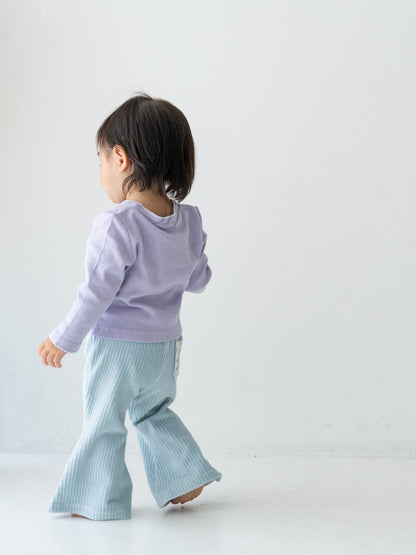 Pippi + Lotta Soft Velour Flare pants - Ice Blue Pippi + Lotta