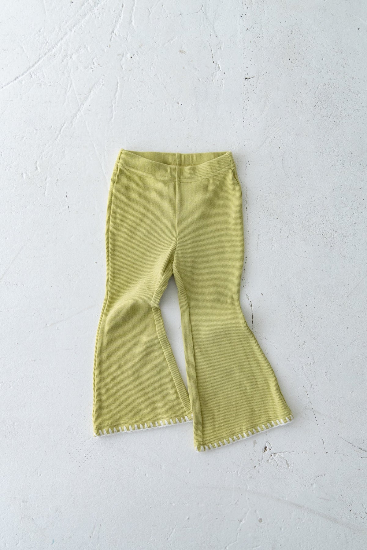 Pippi + Lotta Stitch Flare Pants - Olive | Soft Ribbed Flare Pants for Kids Pippi + Lotta