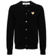 PLAY COMME DES GARÇONS PLAY embroidered heart wool - knit cardigan black COMME DES GARÇONS PLAY