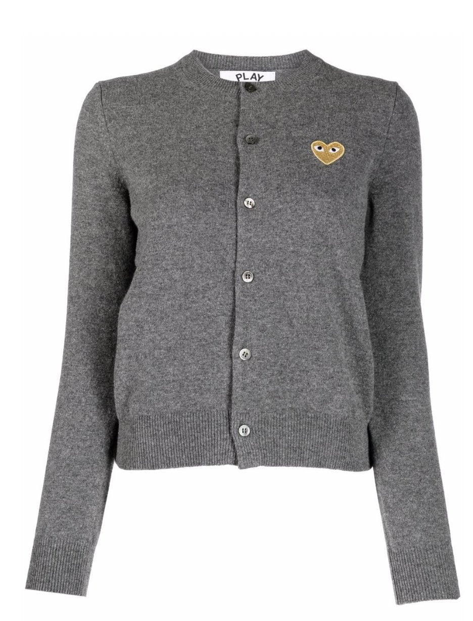 PLAY COMME DES GARÇONS PLAY embroidered heart wool - knit cardigan COMME DES GARÇONS PLAY