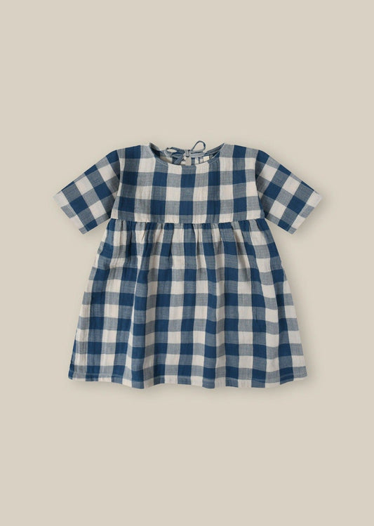 Pottery Blue Gingham Bella Dress Organic Zoo - enjoykidsus