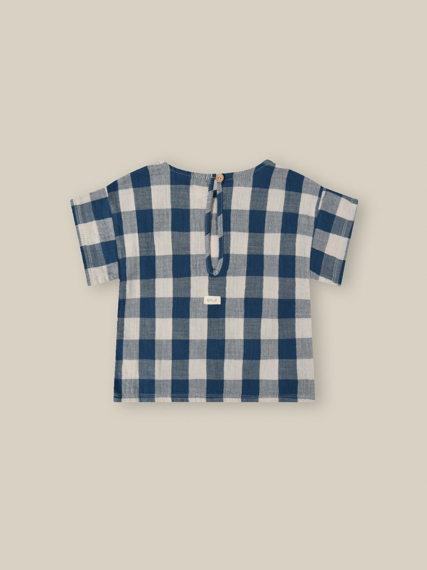 Pottery Blue Gingham Boxy T-shirt Organic Zoo - enjoykidsus