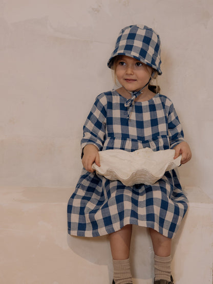 Pottery Blue Gingham Bucket Sun Hat Organic Zoo - enjoykidsus