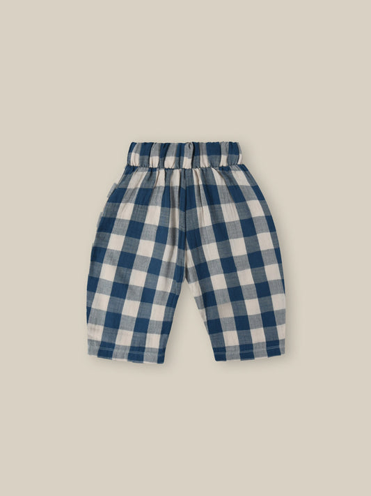 Pottery Blue Gingham Fisherman Pants Organic Zoo - enjoykidsus