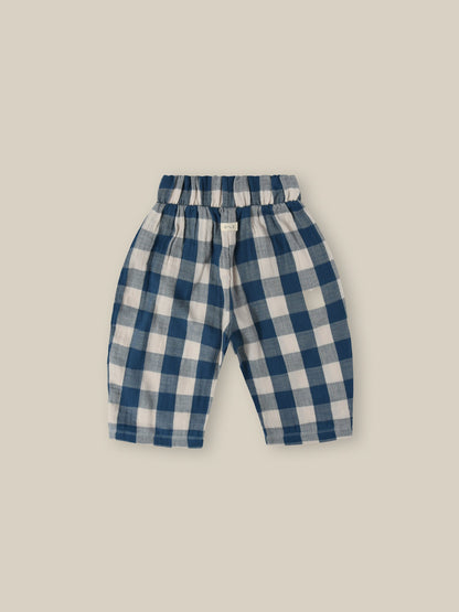 Pottery Blue Gingham Fisherman Pants Organic Zoo - enjoykidsus