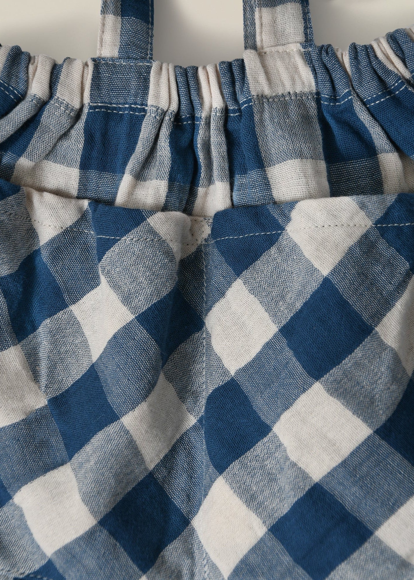 Organic Zoo Pottery Blue Gingham Maker Crossback Skirt Organic Zoo