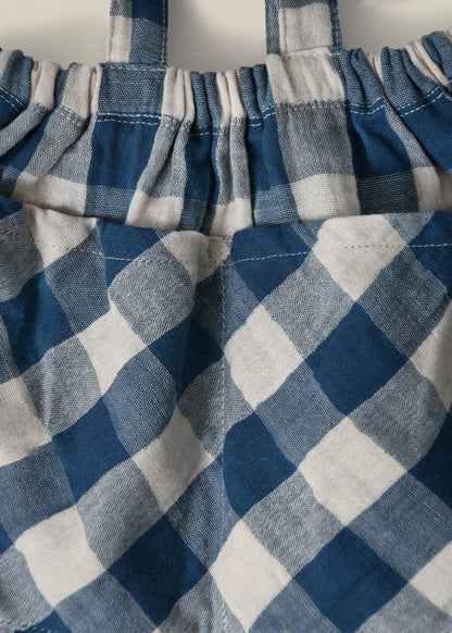 Pottery Blue Gingham Maker Crossback Skirt Organic Zoo - enjoykidsus