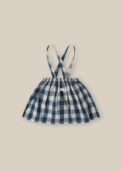 Pottery Blue Gingham Maker Crossback Skirt Organic Zoo - enjoykidsus